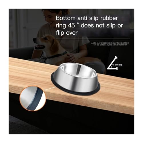 Stainless Steel pet Bowl, Sturdy and tip-Proof, Suitable for Both Dry and Wet Food, and can be Used by Cats and Dogs.(38cm) - size: 38cm