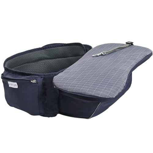 Dog Waist Stool - Multifunctional Pet Carrier Harness, Ideal for Daily Walks, Travel and Vet Visits, Keeps Your Hands Free for Cat and Dog Carrier with Safety Leash (Suitable for Small Dogs and Cats) - color: Blue