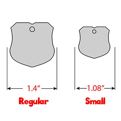 Personalized Dog Tag with 5 Lines of Custom Deep Engraved Durable Stainless Steel Pet ID Name Tag Designer Small Size Badge - size: Small, style: Badge
