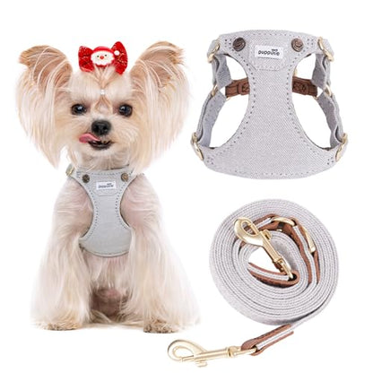 Puppytie No Pull xs Dog Harness with Multifunction Dog Leash,Soft Adjustable No Choke Escape Proof Pet Harness Vest,denimn Gray,XS - color: Pocket-Grey, size: XS
