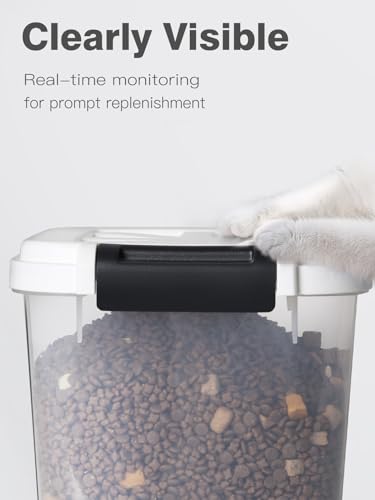 LivLab Mker 5 lbs Dog Food Storage Container with Lids Airtight Pet Food Container Cat Treat Container, Dry Pet Food Storage Bin for Cereal, Birds, Rice and Grain(6 lbs), White - color: 5KG-White
