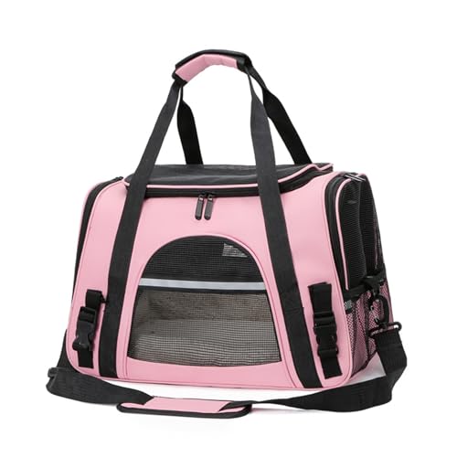 Cat Dog Carrier, Pet Travel Carrier for Small Dogs, Cat Carrying Case Collapsible Dog Carrier, Foldable Soft Sided Animal Carriers Puppy Carry (Pink) - color: Pink
