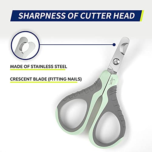WePet Pet Nail Clippers U07.1, Professional Claw Trimmer, Bended Scissor Special for Cats, Kittens, Dogs, Puppies, Small Animals, Grey/Tea Green - color: #09 Grey/Tea Green