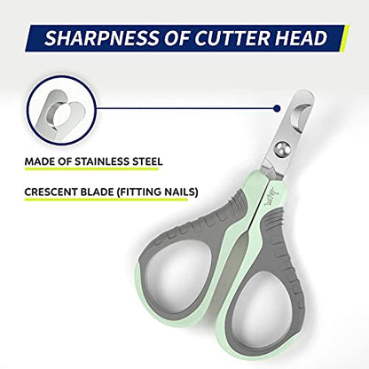 WePet Pet Nail Clippers U07.1, Professional Claw Trimmer, Bended Scissor Special for Cats, Kittens, Dogs, Puppies, Small Animals, Grey/Tea Green - color: #09 Grey/Tea Green