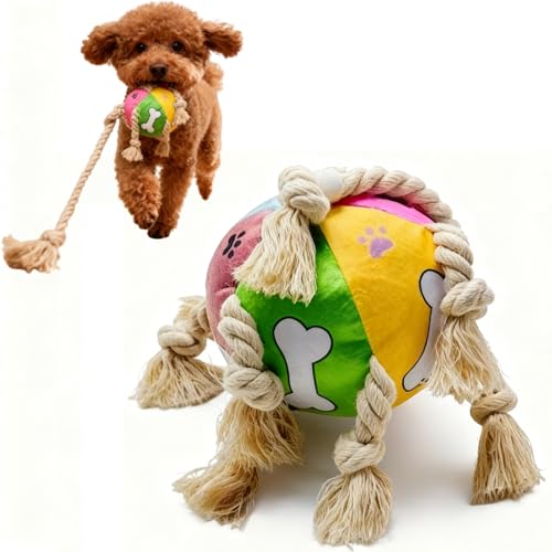 Indestructible Bear Dog Rope Toy with Rope for Aggressive Chewers, Tug of War Dog Toy Durable Chew-Resistant Interactive Ball for All Breeds (Tug Ball) - color: Tug Ball