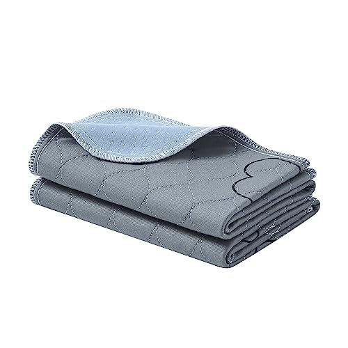 Feandrea Washable Dog Pee Pad, 2 Pack, Reusable, 24 x 18 Inches, S, Waterproof Pet Training, Leakproof, Non-Slip, Super Absorbent, Gray UPTD018G01 - size: S (24"L x 18"W)