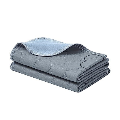 Feandrea Washable Dog Pee Pad, 2 Pack, Reusable, 24 x 18 Inches, S, Waterproof Pet Training, Leakproof, Non-Slip, Super Absorbent, Gray UPTD018G01 - size: S (24"L x 18"W)