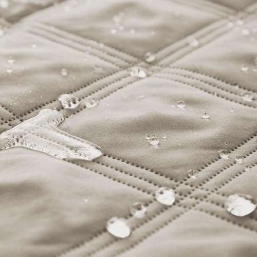 Ameritex Waterproof Dog Bed Cover Pet Blanket with Anti-Slip Back for Furniture Bed Couch Sofa - color: Khaki, size: 30x60 Inch (Pack of 1)