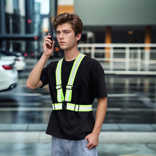 2.0 IN High Visibility Reflective Safety Strap for Construction, Running, Cycling - color: 2pc-yellow, size: XX-Large