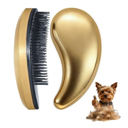 Small Dog Brush- Grooming Tool for Teddy, Yorkies, Maltese, Shih Tzu, Chihuahua - Puppy Hair Brush - (Rose Gold) - color: Rose Gold