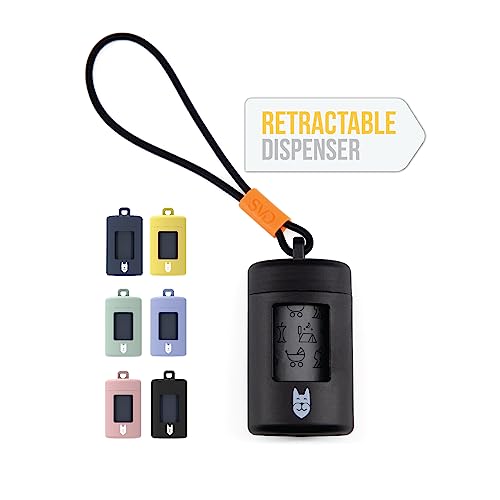SVD.PET Dog Poop Bag Dispenser, Retractable Waste Bag Dispenser, Lightweight Poop Bag Holder, Stretchy Strap Fits Any Dog Leash, Doggy Walking Accessory (Black) - color: Dispenser - Black
