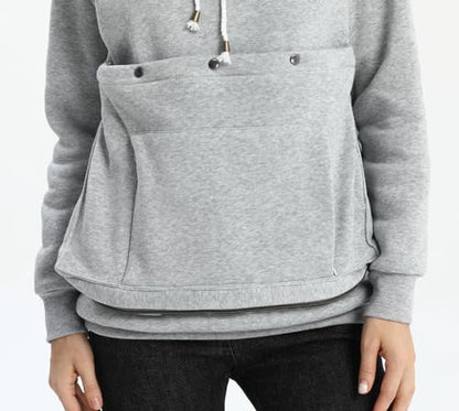Pet Cat Dog Pouch Hoodie Small Animal Carrier – Kitten Puppy Pouch Sweatshirt Holder Fleece Unisex Hoodies Light Grey - color: Light Grey, size: Small