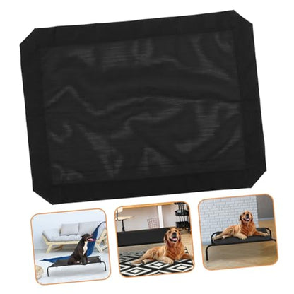 POPETPOP Breathable Mesh Dog Cot Replacement Cover for Indoor and Outdoor Use Easy to Cover for Small Dogs Fits Standard Cot - size: 77.00X62.00X0.80CM