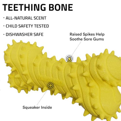 Playology Dog Toys | Teething Bone for Large Puppies and Young Dogs | Chicken Scented Jumbo Dog Bone Chew Toy | Teething Puppy Essentials - size: Jumbo, style: Chicken