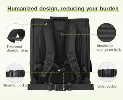 pecute Cat Backpack Breathable, Cat Carrier Backpack Expandable - color: Black, size: 12.6"L x 10.2"W x 16.5"H