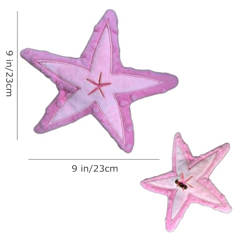 Artinova Dog Squeaky Crinkle Stuffless Chew Toy Easy Puzzle Cute Pink Starfish
