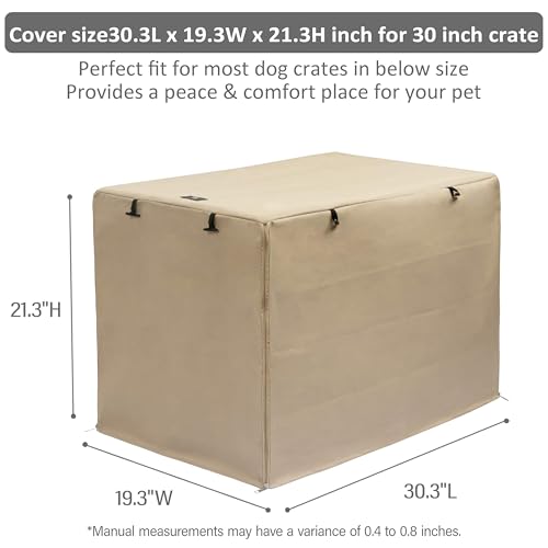 X-ZONE PET Double Door Dog Crate Cover - Polyester Pet Kennel Cover Fits 30 inches Wire Crate, Tan - color: Tan, size: 30.0"L x 19.0"W x 21.0"H