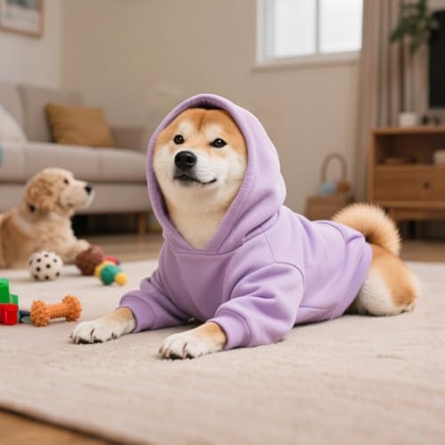 Idepet Pet Dog Hoodies Dog Clothes for Small Dogs Vest Chihuahua Clothes Warm Coat Jacket Autumn Puppy Outfits Cats Dogs Clothing(S,Purple) - color: Purple B, size: Small