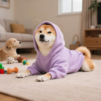 Idepet Pet Dog Hoodies Dog Clothes for Small Dogs Vest Chihuahua Clothes Warm Coat Jacket Autumn Puppy Outfits Cats Dogs Clothing(S,Purple) - color: Purple B, size: Small