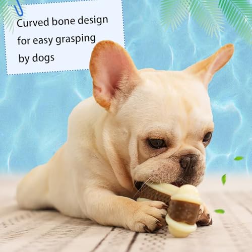 Dog Bones Chew Toys for Aggressive Chewers, 2 Pack Real Beef Flavor,Indestructible Teething Chew Toys for Large/Medium/Small Breed,Tough Toy with Durable Nylon - size: 8 Pcs C Bones Beef Flavor