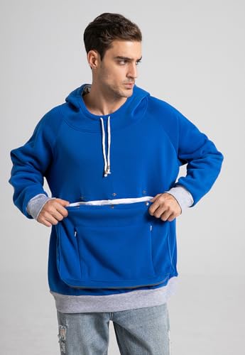 Pet Cat Dog Pouch Hoodie Small Animal Carrier – Kitten Puppy Pouch Sweatshirt Holder Fleece Unisex Hoodies Dazzling Blue - color: Dazzling Blue, size: 3X-Large