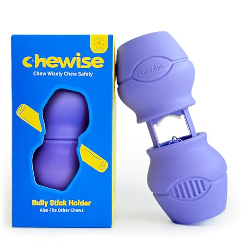 PetClan Chewise Bully Stick Holder, Ultimate Secure Heavy Duty, BPA-Free Safety Device for Dogs, Fits Various Bully Sticks and Dog Sizes - color: Purple, size: Standard