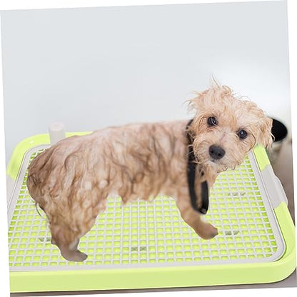 Kisangel Dog Pee Pads Mesh Pet Toilet Plastic Puppy Potty Tray Slide Dog Potty Pet Cage - color: Light Green