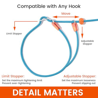 HowGo Slip Collar for Dogs,No Pull Adjustable Martingale Collar for Training, Nylon Rope,Dual Stopper and Durable Aluminum Hardware,Spring-Loaded,for Small Medium Large Dogs(Brown) - color: Brown