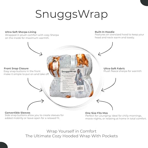 E&S Pets Sherpa Wearable Blanket Hoodie for Women – Soft Fleece Snuggs Wrap – 32 Dog & Cat Breeds – Warm Pet Lover Gifts - color: Pit Bull