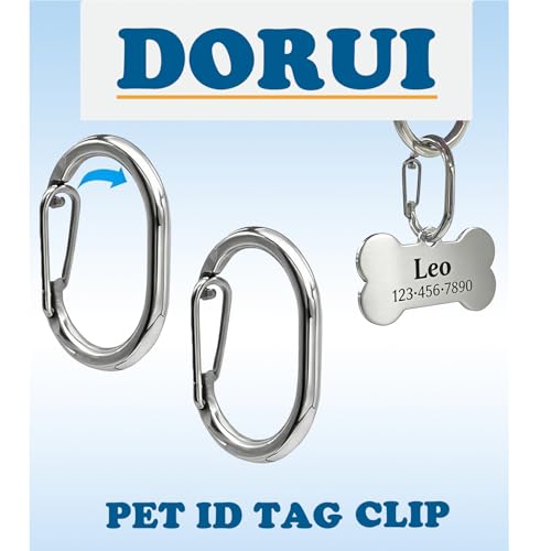 2 PCS Dog Tag Clips, Stainless Steel Quick Clip for Pet & Cat Collar ID Tags Holder | Strong & Durable | Dog License Holder (Silver) - color: Stainless Steel Silver, size: 2 PCS