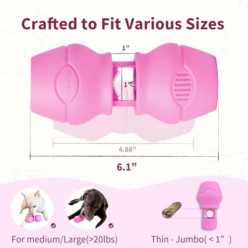 PetClan Chewise Bully Stick Holder, Improved Bully Sticks Holder, Ultimate Secure Heavy Duty, BPA-Free Safety Device to Prevent Choking, Fits Various Bully Sticks and Dog Sizes - color: Pink, size: Standard