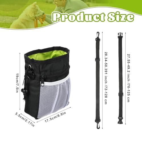 Dog Treat Training Pouch, Dog Treat Pouch Puppy Treats Pouches 3 Ways to Wear for Pet Training with Multiple Pockets Built-in Poop Bag Dispenser