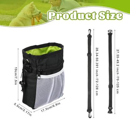 Dog Treat Training Pouch, Dog Treat Pouch Puppy Treats Pouches 3 Ways to Wear for Pet Training with Multiple Pockets Built-in Poop Bag Dispenser