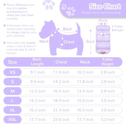 ABRRLO Winter Warm Dog Jacket for Small Medium Dogs Cat Cold Weather Coats with Harness Paded Dogs Fleece Vest Waterproof Windproof Dog Snow Jacket Pet Puppy Clothes (Purple,S) - color: Purple, size: Small