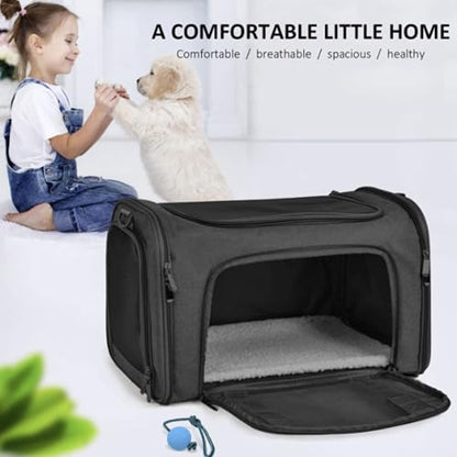 Movelo, Pet Carrier with Two Entrances – Top & Side Opening Soft-Sided Travel Carrier for Cats & Small Dogs up to 25 lbs – Airline Approved, Mesh Ventilation, Removable Pad & Shoulder Strap