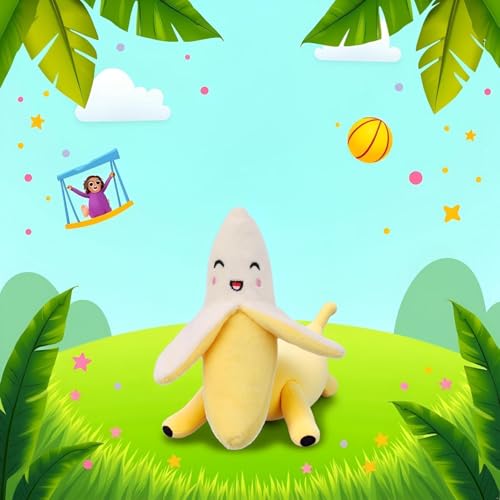 GANPUB 2Pcs Dog Toys,Squeeze Squeaker Puppy Dog Toys, Plush Dog Chew Toys, Dog Squeak Toys Pet Supplies (Banana)