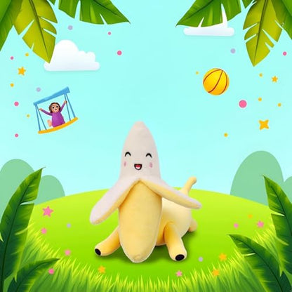 GANPUB 2Pcs Dog Toys,Squeeze Squeaker Puppy Dog Toys, Plush Dog Chew Toys, Dog Squeak Toys Pet Supplies (Banana)
