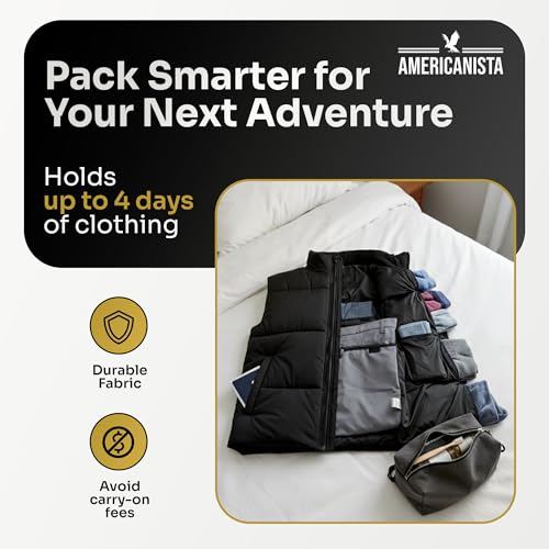 Smart Travel Vest for Men & Women with 12 Hidden Pockets | Avoid Carry-on Fees | Holds 4 Days of Clothes - size: X-Large