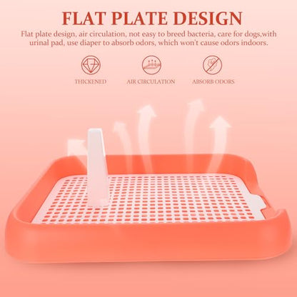 ULTECHNOVO Mesh Dog Toilet Tray Indoor Puppy Potty Trainer Anti-Slip Dog Pee Tray Lightweight Durable 6.9X5.5 Inch for Easy Cleaning and Training - color: Pink