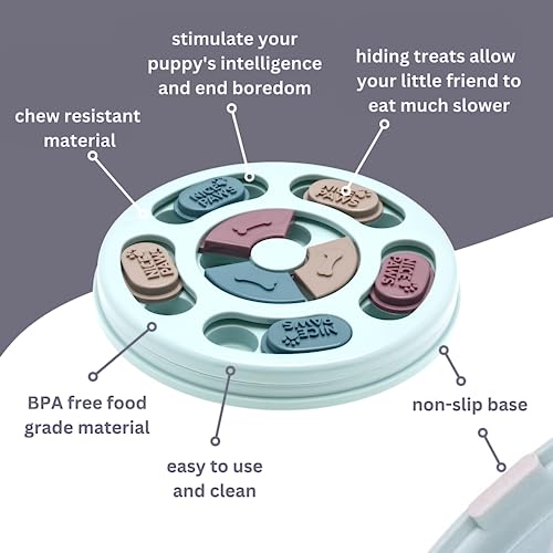 Dog Puzzle Feeder - Brain-Boosting IQ Toy & Slow-Feed Dog Feeding Puzzle - Durable, Non-Toxic, & Stimulating Fun for Pets
