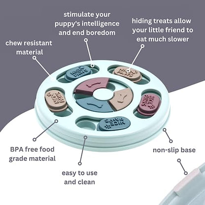 Dog Puzzle Feeder - Brain-Boosting IQ Toy & Slow-Feed Dog Feeding Puzzle - Durable, Non-Toxic, & Stimulating Fun for Pets