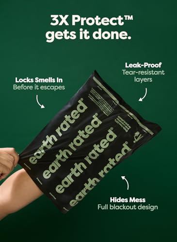 Earth Rated 3X Protect Dog Poop Bag Rolls, Odor Blocking Leak Proof Extra Thick, Unscented, 120 Count - size: 120 Bags, style: Odor Blocking