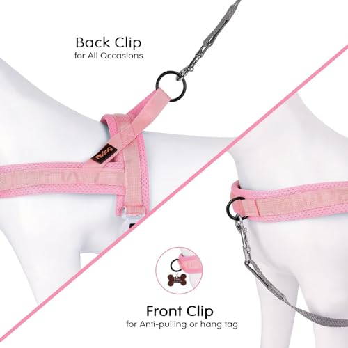 Didog No Pull Dog Harness with Breathable Mesh Padded, Quick Fit & Easy on Dog Vest Harness for Small Medium Large Dogs Training Walking(Pink,XS) - color: Pink, size: XS:Chest 15-19", Fit 8-17 lbs