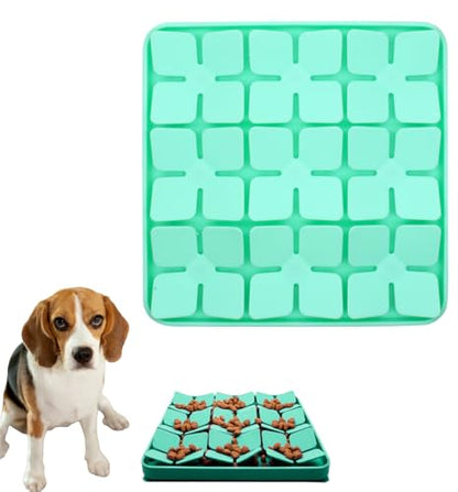 Pet Silicone Snuffle Mat Dog Feeding Mat Non-Slip Slow Feeder Puzzle Mat No Hurt for Dog's Nose for Smell Training Slow Eating (Green) - color: Green