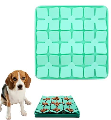 Pet Silicone Snuffle Mat Dog Feeding Mat Non-Slip Slow Feeder Puzzle Mat No Hurt for Dog's Nose for Smell Training Slow Eating (Green) - color: Green
