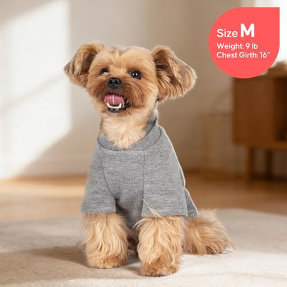 KYEESE 2Pack Dog Sweater, Soft Pet Sweatshirt Stretchy Pullover Dog Sweater for Small Dogs Boy Girl, Lightweight Fleece Pet Shirt Clothes with Sleeves, S - color: 05# 2Pack Grey, size: Small (4-8lbs)