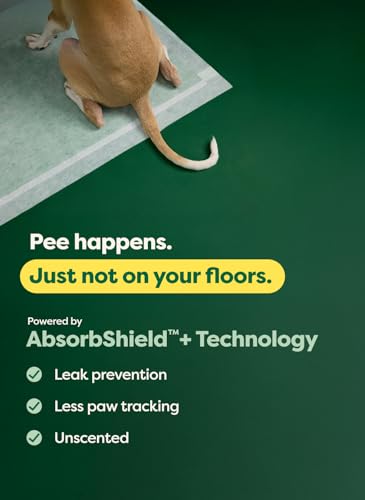 Earth Rated Puppy Pads, Max Absorbency Pee Pads for Dogs, Absorbs 2X Faster & 2X More, Leak Prevention, Potty Training, Fragrance-Free, Unscented, Regular [L], 22” x 23”, 75 Count - size: Regular [L] 22"x23" 75-ct
