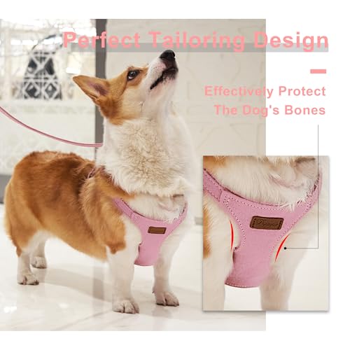 Puppytie No Pull Small Dog Harness with Multifunction Dog Leash, Lightweight Soft Adjustable No Choke Escape Proof Pet Harness Vest, Pink - color: A-Pink, size: S(9-17.5lb）