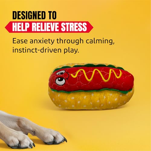 Bite Force - Durable & Strong Dog Toy Wieny Wiggle with Squeaker, Kevlar-Reinforced Seams for Aggressive chewers- red. - color: Regular - Wieny Wiggle