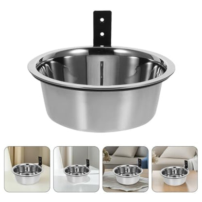 BESPORTBLE Wall Mounted Pet Feeder Elevated Dog Bowls Stainless Steel 8-inch Raised Feeding Station for Large Dogs Puppies with Food and Water Bowls 2 Sets